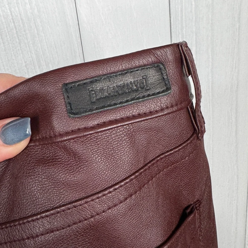 Blank NYC Faux Leather Skinny Pants Oxblood - Picture 7 of 9